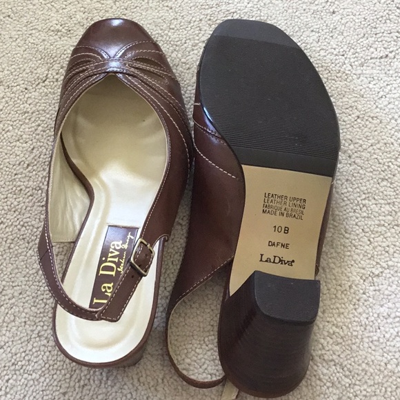 Women’s all leather open heel shoes - Picture 3 of 7